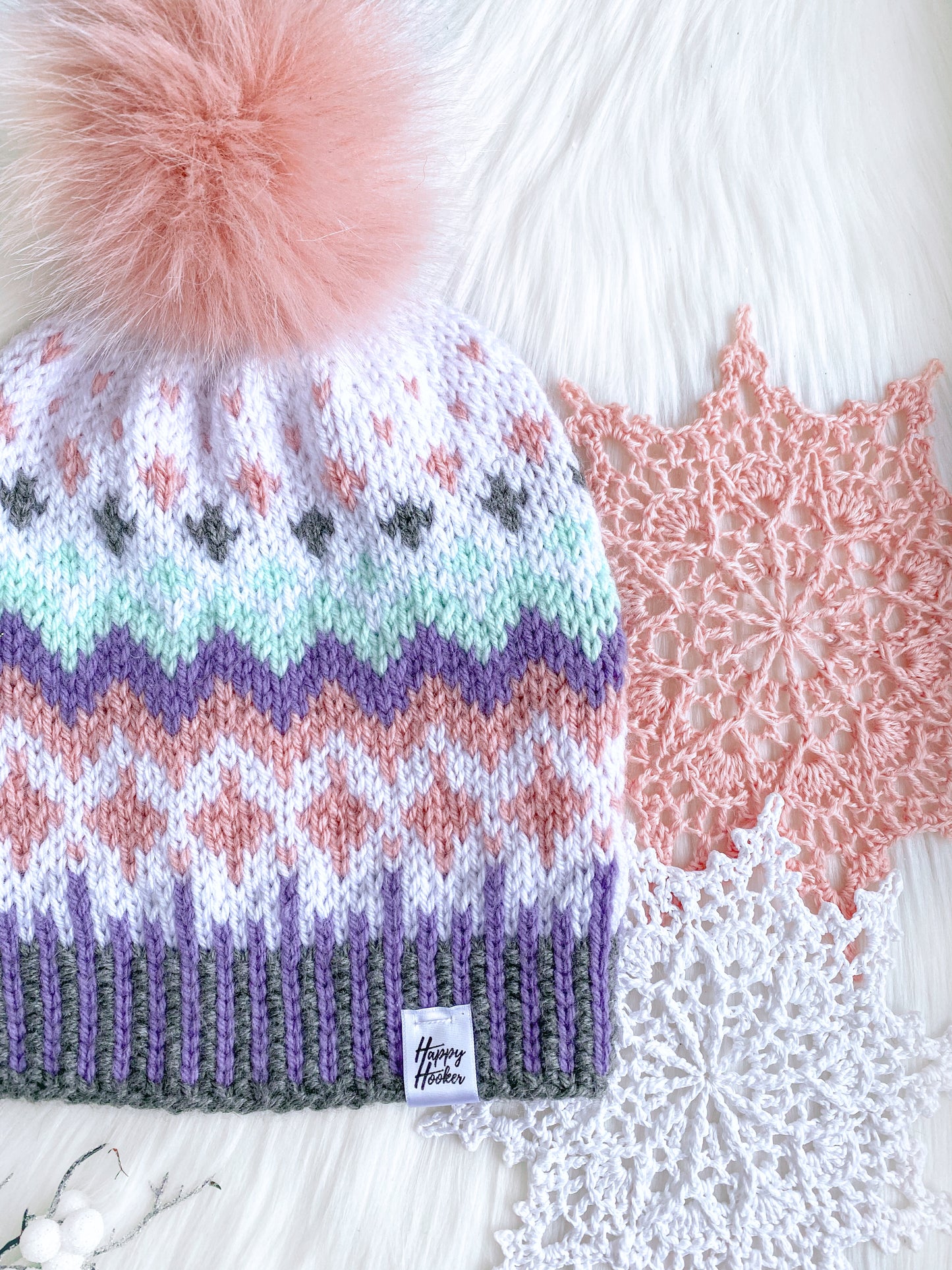 “Joy” knitted fair isle hat