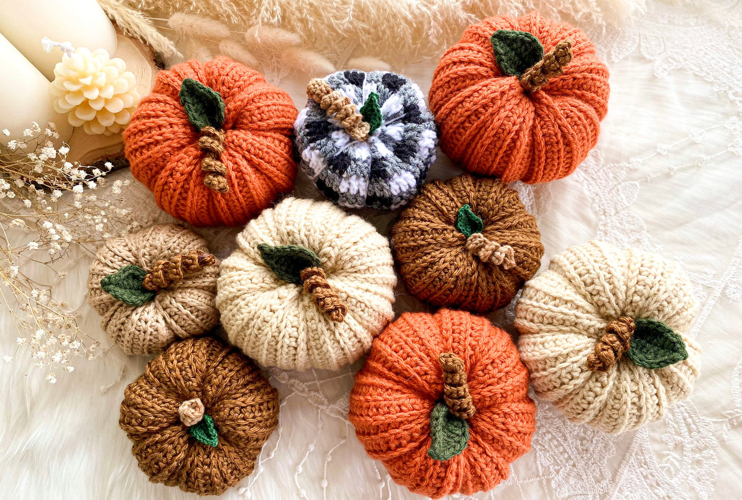 Buffalo Plaid Pumpkin & Ribbed Pumpkin Pattern set ***PATTERN ONLY***